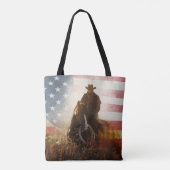 Tote Bag Image de cowboy du Jour de l'Indépendance. (Dos)