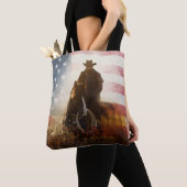 Tote Bag Image de cowboy du Jour de l'Indépendance. (De près)