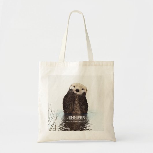 Tote Bag Image de la faune de Cute Otter Personnalisée (Devant)