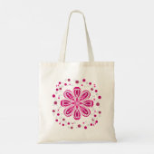Tote Bag Image de la Fleur rouge et blanche Abstraite avec  (Dos)