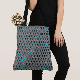 Tote Bag Image en cyano sous plaques grises, formes rectang