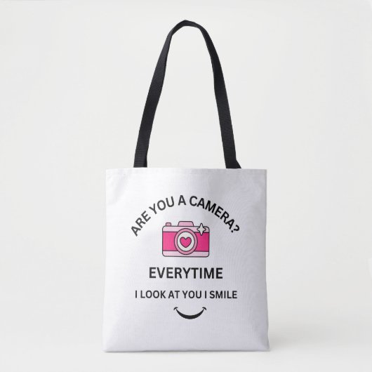 Tote Bag Image Perfect Love Pink Camera Design Épaule (Devant)