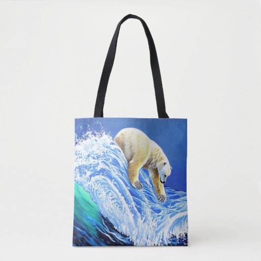 Tote Bag Image: Polar bear in the sea. (Devant)