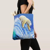 Tote Bag Image: Polar bear in the sea. (De près)