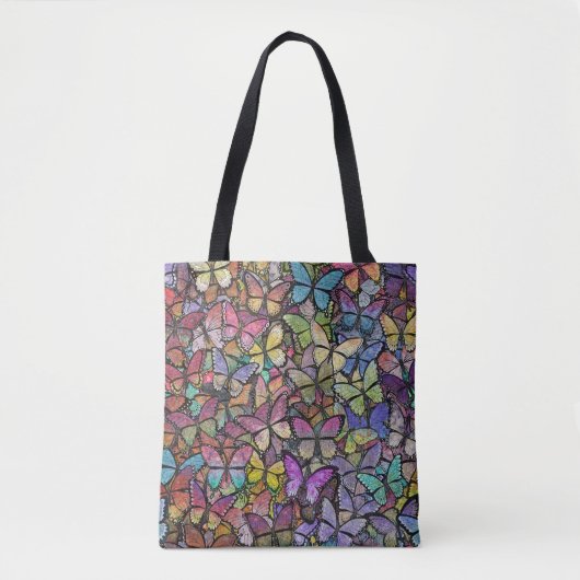 Tote Bag imaginaire arc-en-ciel papillon motif (Devant)