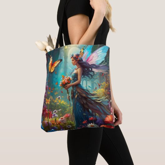 Tote Bag Imaginaire Beau Jardin Fairy (De près)