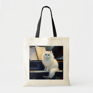 Tote Bag Imaginaire Belle Ragdoll Chat Sur Piano