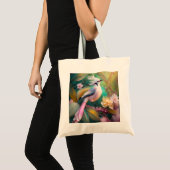 Tote Bag Imaginaire blanc crêpé à queue blanche Jay (Devant (produit))