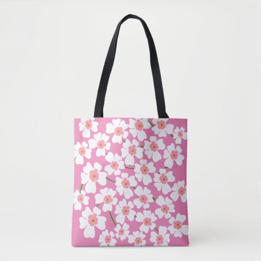 Tote Bag Imaginaire blanc et rose (Devant)