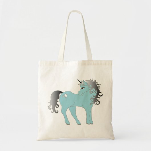 Tote Bag Imaginaire bleu de licorne (Devant)
