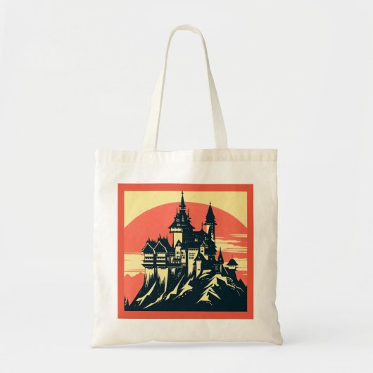 Tote Bag Imaginaire Château médiéval - Bois coupé 4 (Devant)