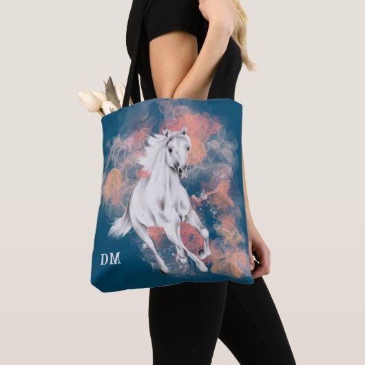 Tote Bag Imaginaire Cheval Blanc Coureur Monogramme (De près)