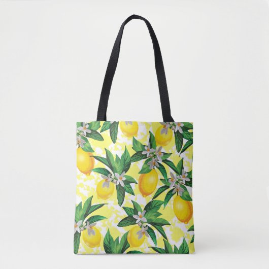 Tote Bag Imaginaire citron : Motif Floral Créatif (Devant)