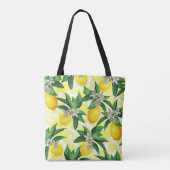 Tote Bag Imaginaire citron : Motif Floral Créatif (Dos)
