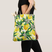 Tote Bag Imaginaire citron : Motif Floral Créatif (De près)