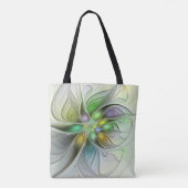 Tote Bag Imaginaire coloré Fleur moderne Abstrait Fractal (Dos)