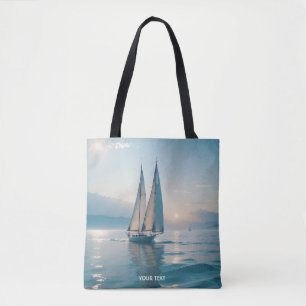 Tote Bag Imaginaire Cute Boat Sea Sun