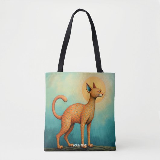 Tote Bag Imaginaire Cute Orange Chat Abstrait (Devant)