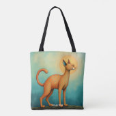 Tote Bag Imaginaire Cute Orange Chat Abstrait (Dos)