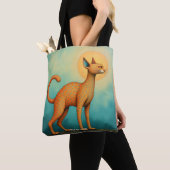 Tote Bag Imaginaire Cute Orange Chat Abstrait (De près)