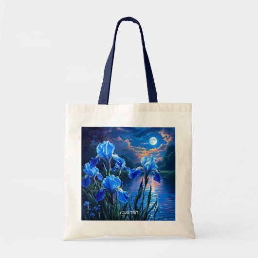 Tote Bag Imaginaire Cute River Blue Irises (Devant)