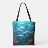 Tote Bag Imaginaire Cute Skeleton Fish School (Dos)