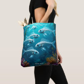 Tote Bag Imaginaire Cute Skeleton Fish School (De près)