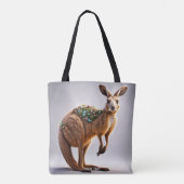 Tote Bag Imaginaire Cute Vivid Kangaroo Portrait Fleurs (Dos)