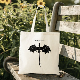 Tote Bag Imaginaire de dragon de vol tribal noir