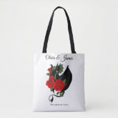 Tote Bag Imaginaire de Roses rouges Dragon Noir (Devant)