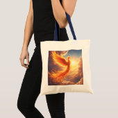 Tote Bag Imaginaire Flamme mignonne Phoenix augmente (Devant (produit))