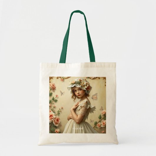 Tote Bag Imaginaire Fleurs Victoriennes mignonnes  (Devant)