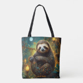 Tote Bag Imaginaire Fleurs Vivides Majestic Sloth (Dos)