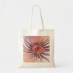 Tote Bag Imaginaire Floral, Fleur Fractale Abstraite Coloré