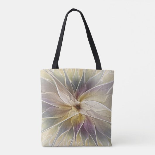 Tote Bag Imaginaire Floral Gold Eggplant Art Fractal Abstra (Dos)