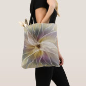 Tote Bag Imaginaire Floral Gold Eggplant Art Fractal Abstra (De près)