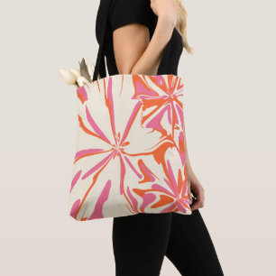 Tote Bag Imaginaire Floral - rose, orange et crème