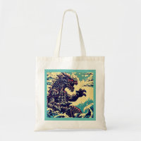 Imaginaire Kaiju Anime - Woodcut 4
