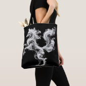 Tote Bag Imaginaire mignon blanc Fumée Fox (De près)