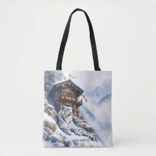 Tote Bag Imaginaire mignon blanc léopard neige