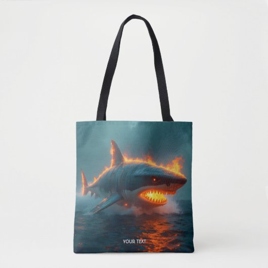 Tote Bag Imaginaire mignon feu requin mer (Devant)