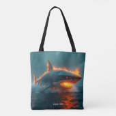 Tote Bag Imaginaire mignon feu requin mer (Dos)