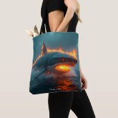 Tote Bag Imaginaire mignon feu requin mer (De près)