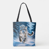 Tote Bag Imaginaire mignon léopard de neige en course (Dos)