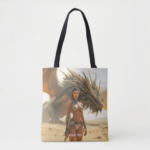Tote Bag Imaginaire mignonne fille Dragon désert