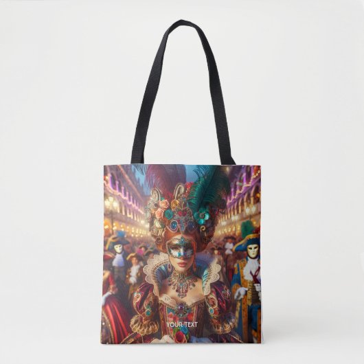Tote Bag Imaginaire Mignonne Lady Mask Venice (Devant)
