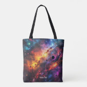 Tote Bag Imaginaire Mignonne Scènes d'espace Collage (Dos)