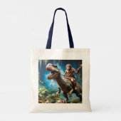 Tote Bag Imaginaire Nandertal Mignonne équitation Dinosaur (Dos)