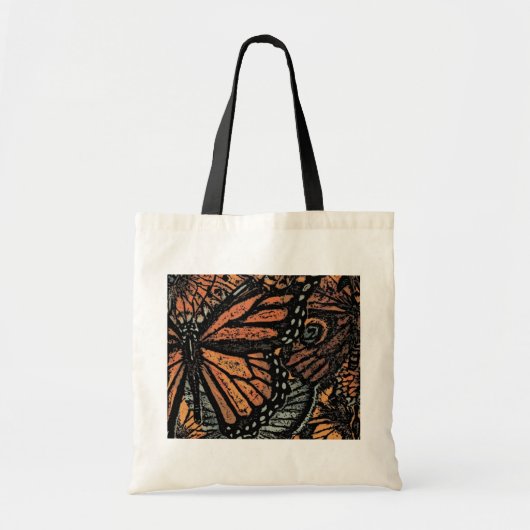 Tote Bag Imaginaire papillon orange art abstrait (Devant)