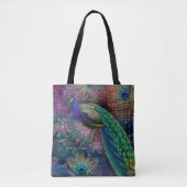 Tote Bag Imaginaire Peacock Gold Parties scintillant Feathe (Devant)